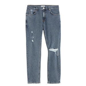 AMENDI Lars Ripped Tapered Slim Fit Jeans In Broken Blue